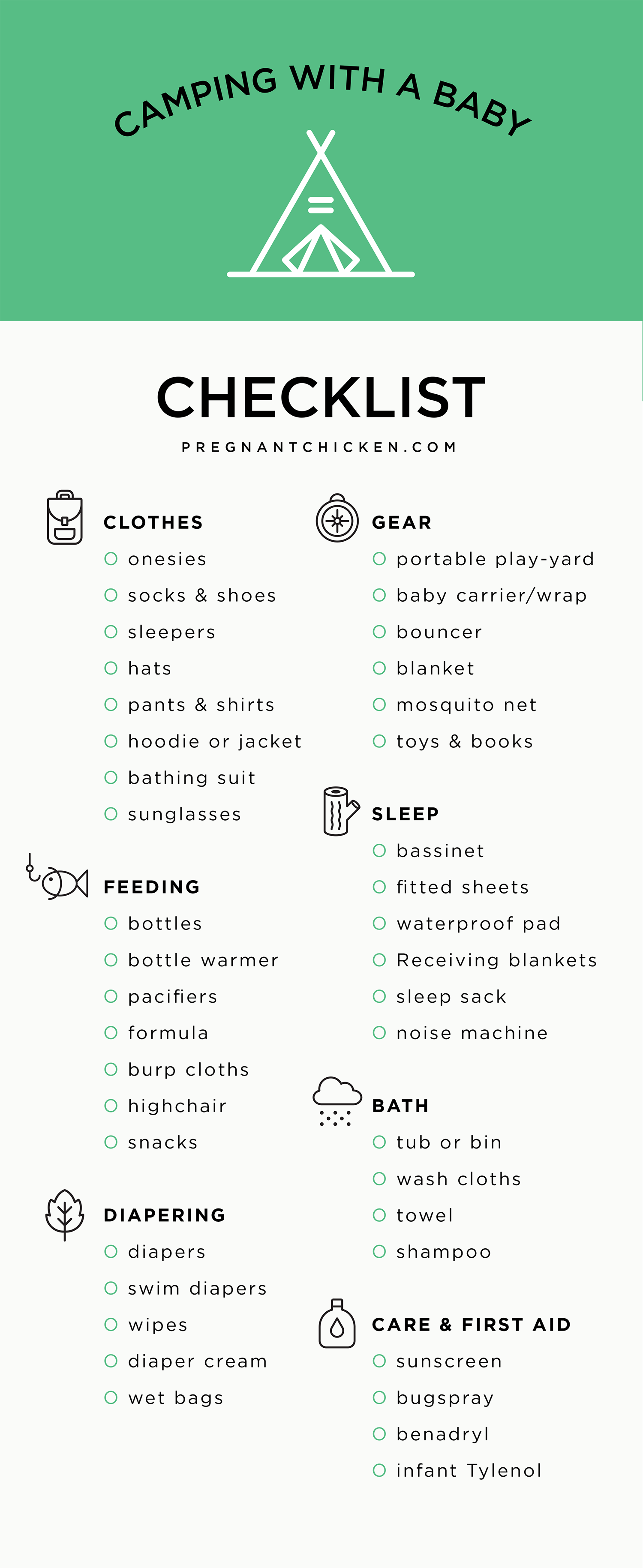 baby camping packing checklist
