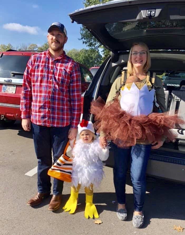 family chicken and nest costume