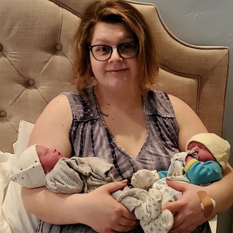 woman's unique birth story of surprise twins