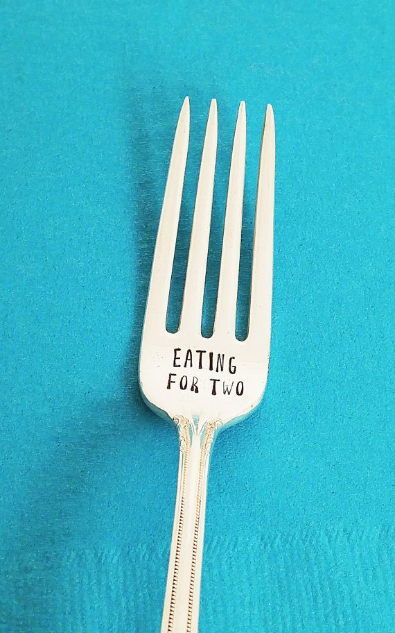 Gifts for Pregnant Women: Eating for Two Fork Pregnancy Gift Idea