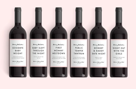 Best gifts for a pregnant friend: new mom wine labels