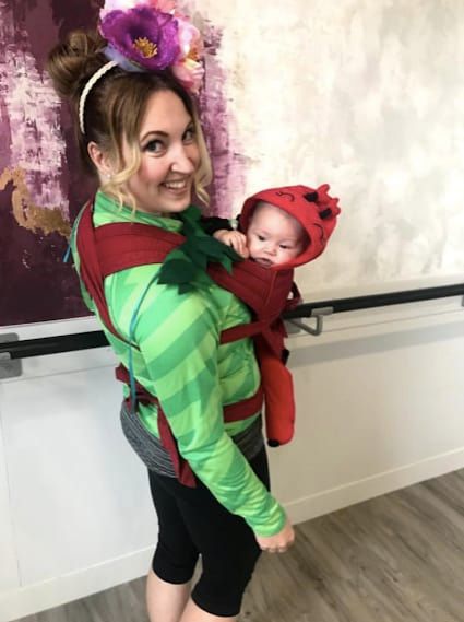lady bug and flower carrier costume