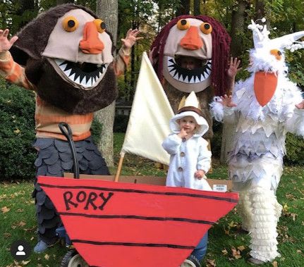 family dressed as where the wild things are