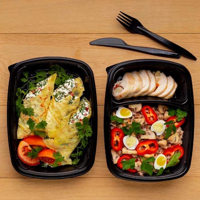 food delivery in take out containers as a baby shower gift