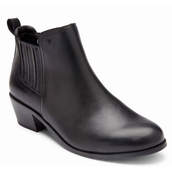 leather black ankle boots