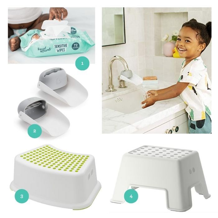 toilet training gear for wiping and washing
