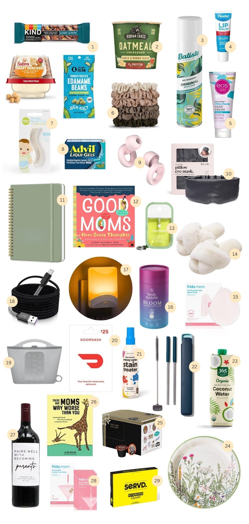 29 gift ideas to give a new mom to help her with her postpartum recovery and new baby