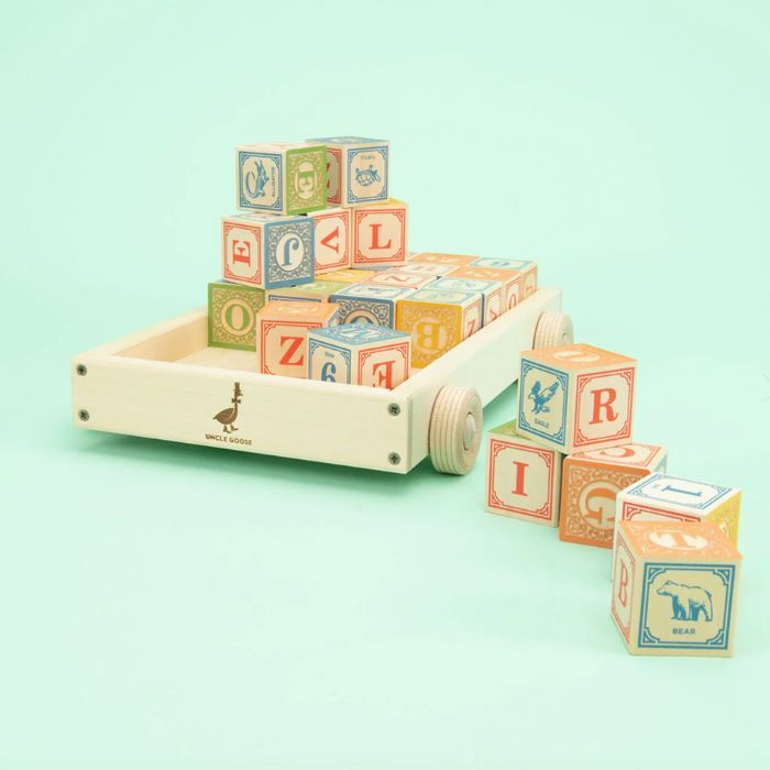 Uncle Goose Classic ABC Blocks with Wagon